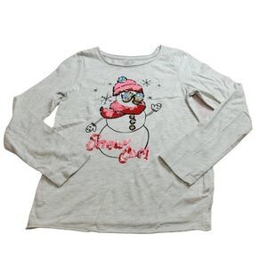 SO flip sequins snowman shirt 10